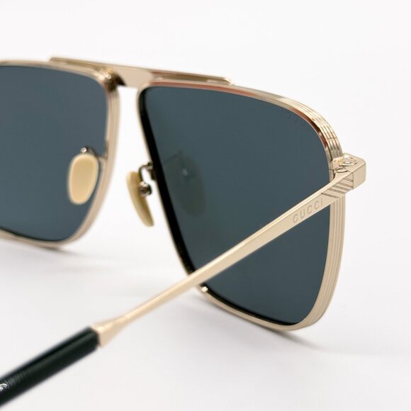 NEW GUCCI SUNGLASSES MEN AVIATOR GOLD GUCCI GG0840S 002 - Picture 9 of 13